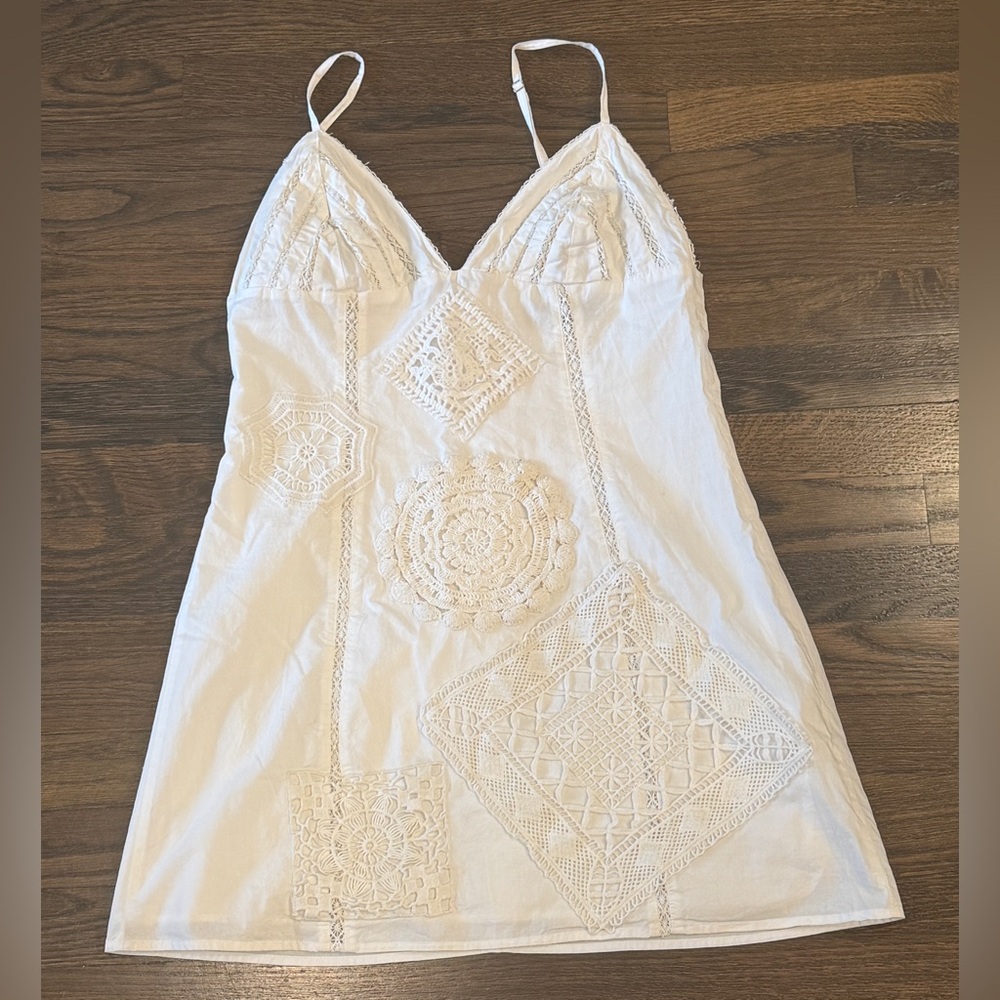 Zara White Dress with Delicate Details, Size M